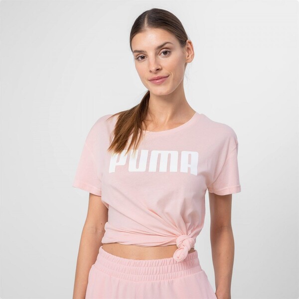 Damski t-shirt z nadrukiem PUMA RTG LOGO TEE LOTUS - różowy