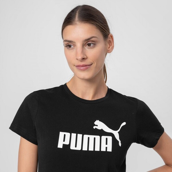 Damski t-shirt z nadrukiem PUMA ESS LOGO TEE - czarny