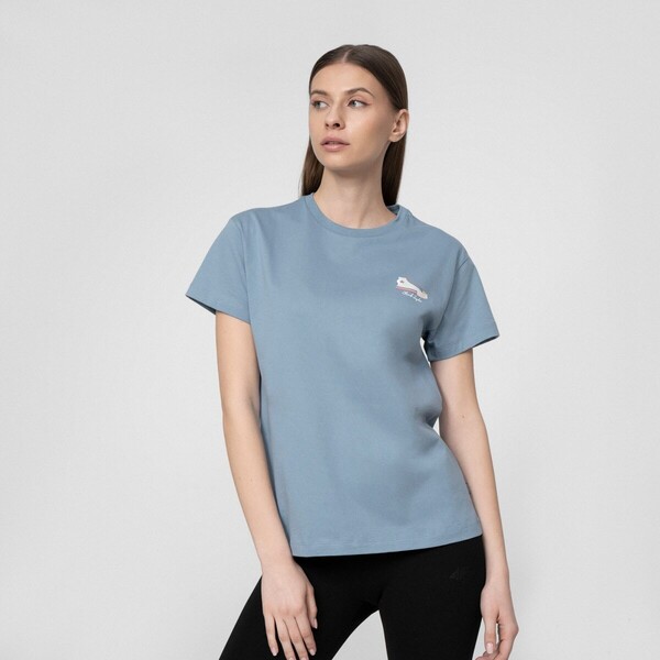 Damski t-shirt z nadrukiem CONVERSE Relaxed Sneaker Tee 10022975 - niebieski