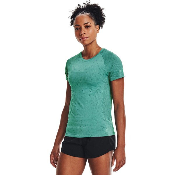 Damska koszulka do biegania UNDER ARMOUR UA Seamless Run SS - zielona