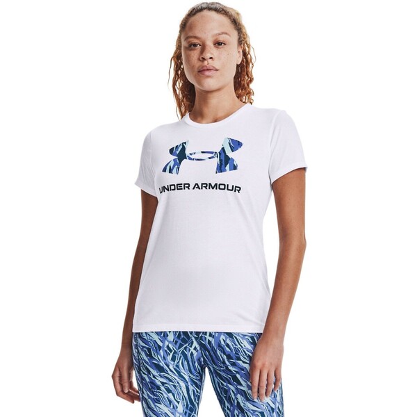 Damska koszulka treningowa UNDER ARMOUR Live Sportstyle Graphic SSC - biała