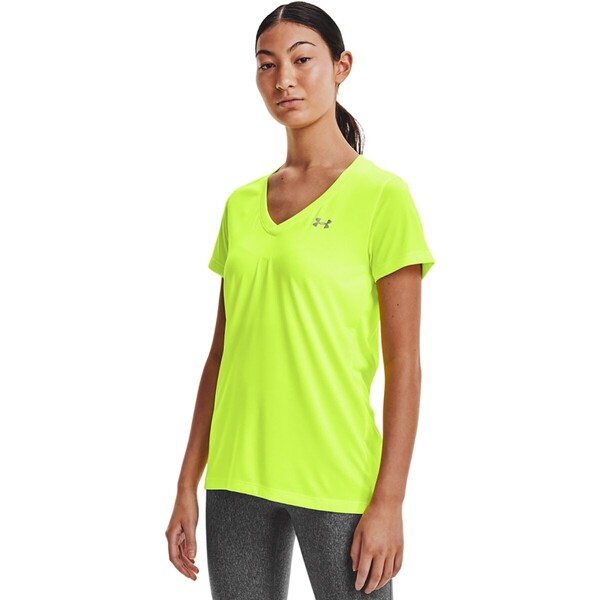 Damska koszulka treningowa UNDER ARMOUR Tech SSV - Solid - żółta neon