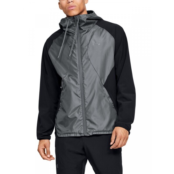 Męska kurtka treningowa UNDER ARMOUR STRETCH-WOVEN HOODED JACKET - czarna