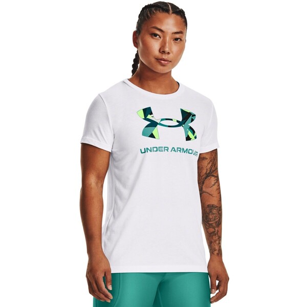 Damski t-shirt z nadrukiem UNDER ARMOUR Live Sportstyle Graphic SSC - biały
