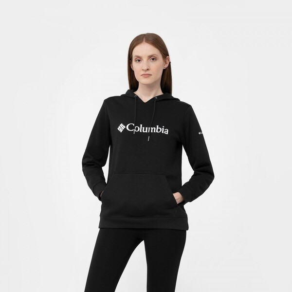 Damska bluza dresowa nierozpinana z kapturem COLUMBIA Columbia Logo Hoodie - czarna