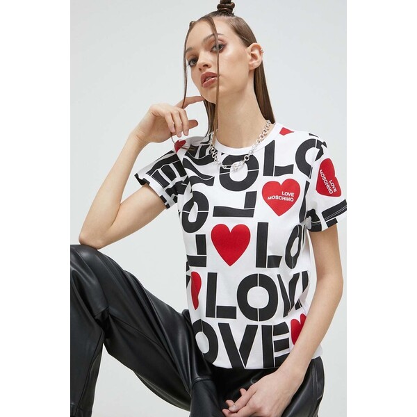 Love Moschino t-shirt bawełniany W.4.F73.2P.M.3876