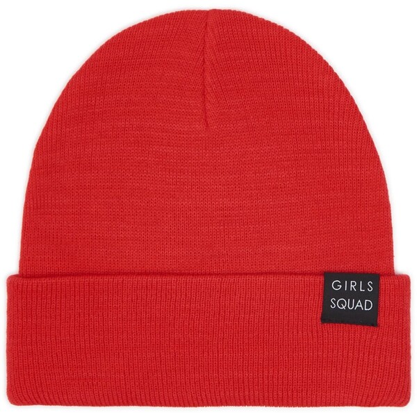 Cropp Czerwona czapka beanie z naszywką 0286S-33X
