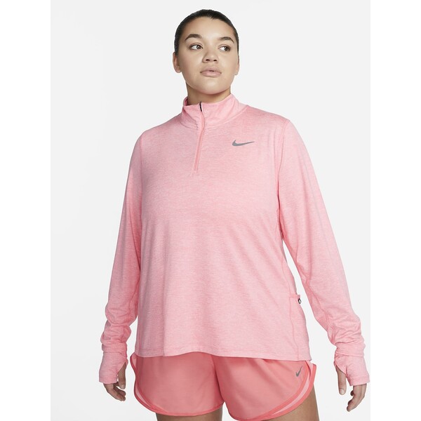 Damska koszulka do biegania z zamkiem 1/2 (duże rozmiary) Nike