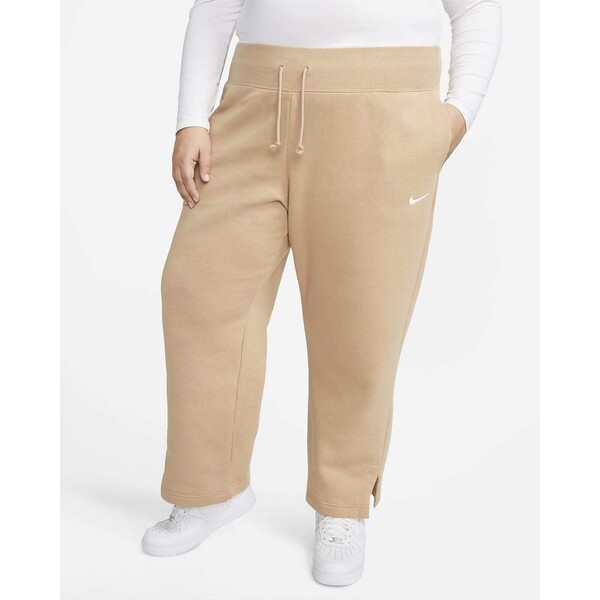 Damskie spodnie dresowe z wysokim stanem i szerokimi nogawkami (duże rozmiary) Nike Sportswear Phoenix Fleece
