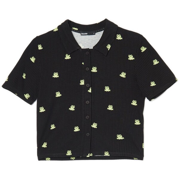 Cropp Czarna bluzka w żabki 2429S-99X