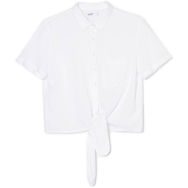 Cropp Biała koszula z wiązaniem 1917S-00X