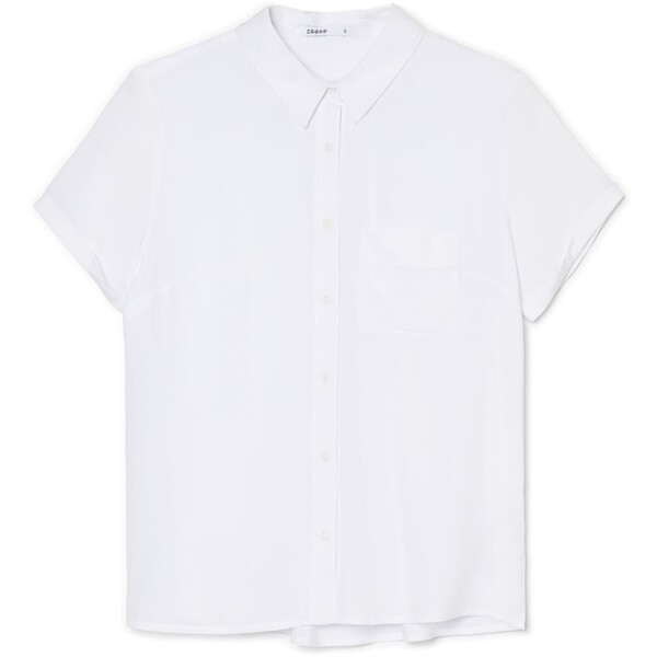 Cropp Biała koszula z krótkim rękawem 1934S-00X
