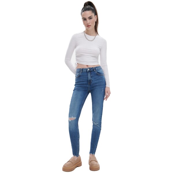 Cropp Niebieskie jeansy skinny 1630S-55J