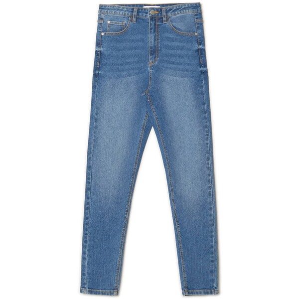 Cropp Niebieskie jeansy skinny z wysokim stanem 1610S-50J