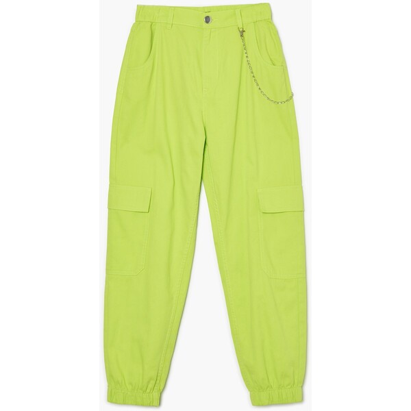 Cropp Żółte spodnie jogger z kieszeniami cargo 5754S-71X