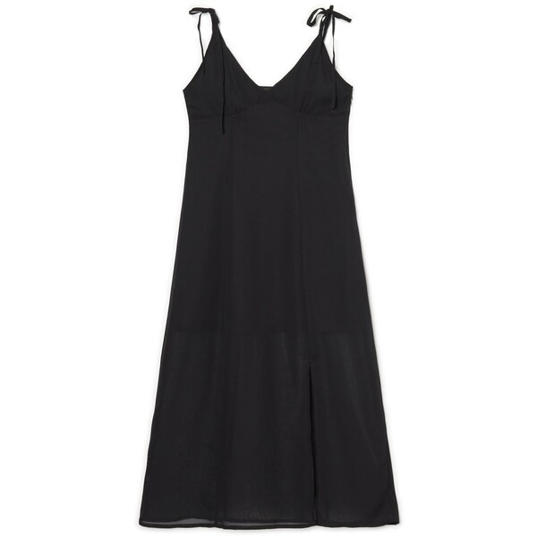 Cropp Czarna sukienka midi z rozcięciem 5621S-99X