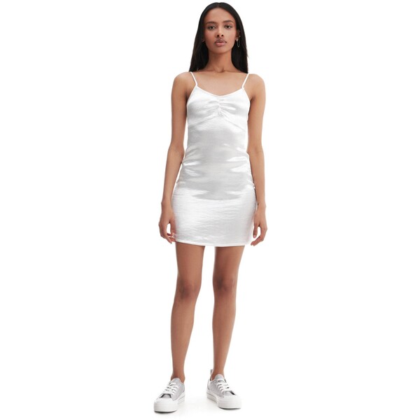 Cropp Biała bieliźniana sukienka 5610S-00X