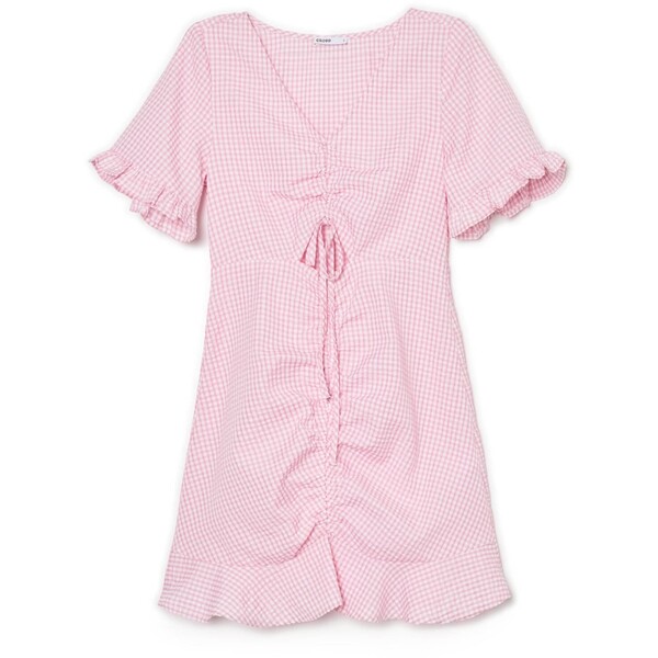 Cropp Różowa sukienka w kratkę 5617S-03X