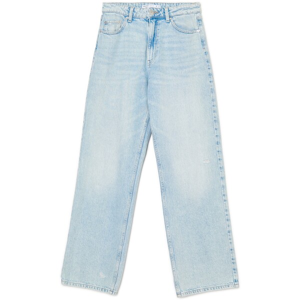 Cropp Błękitne jeansy baggy z wysokim stanem 1651S-05J