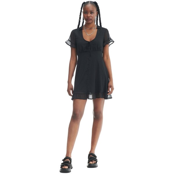 Cropp Czarna sukienka mini z falbankami 2676W-99X