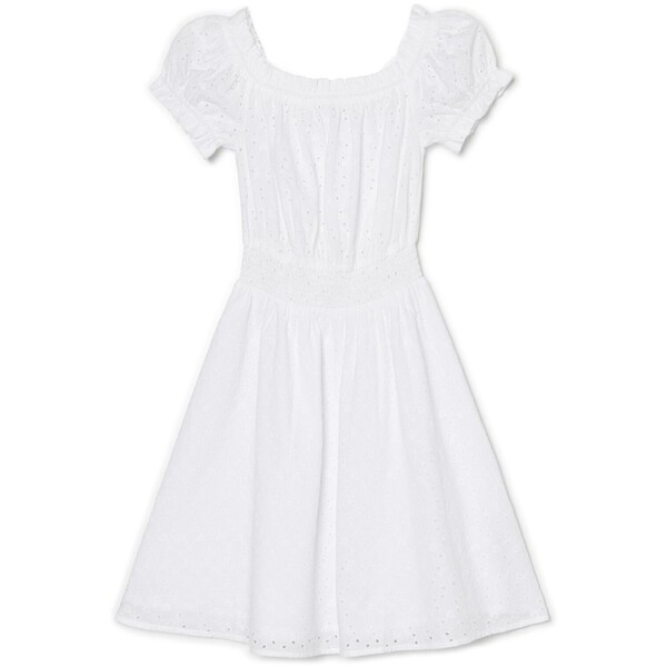 Cropp Biała sukienka mini z ażurowym wzorem 5619S-00X
