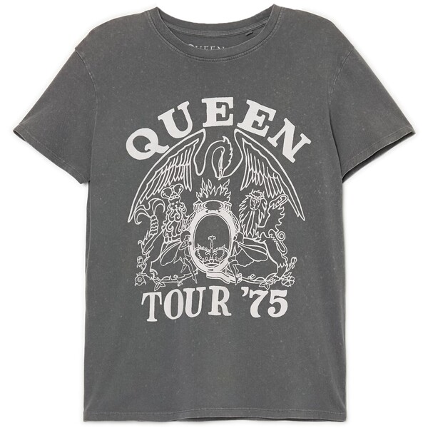 Cropp Szary T-shirt oversize Queen 2438S-90M