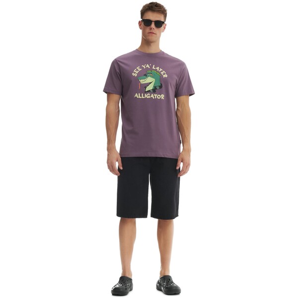 Cropp Fioletowa koszulka z aligatorem 3715R-48X