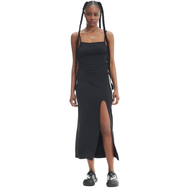 Cropp Czarna sukienka midi z wycięciami 3073W-99X