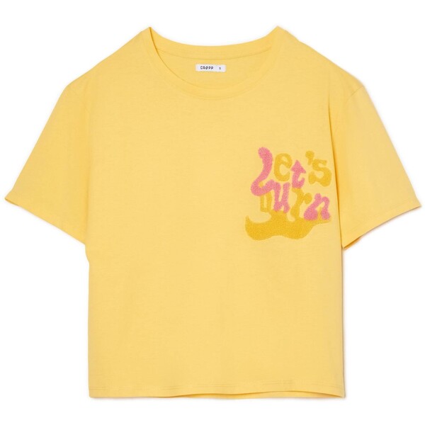 Cropp Żółta koszulka z aplikacją 2271W-11X