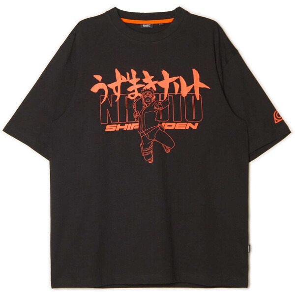 Cropp Czarna koszulka z nadrukiem Naruto 3760R-99X
