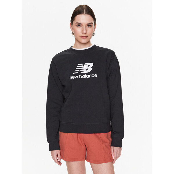 New Balance Bluza Essentials Stacked Logo WT31532 Czarny Relaxed Fit