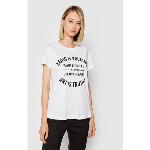 Zadig&Voltaire T-Shirt Walk Perm PWGTR1802F Biały Regular Fit