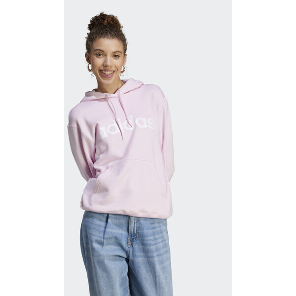 adidas Bluza Essentials Linear Hoodie IL3343 Różowy Regular Fit