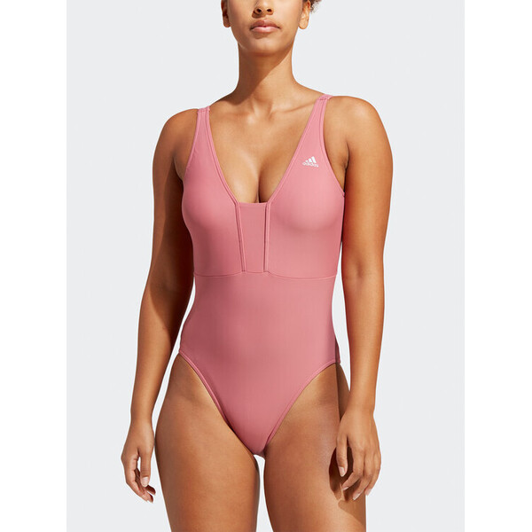 adidas Strój kąpielowy Iconisea 3-Stripes Swimsuit IB9243 Różowy Fitted Fit