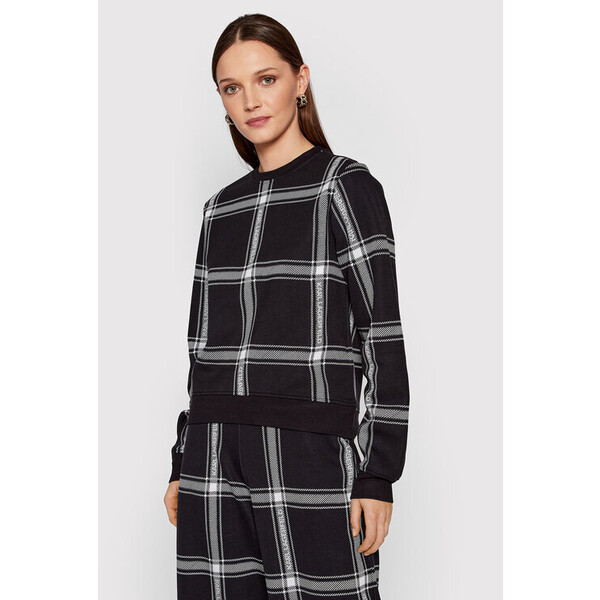 KARL LAGERFELD Bluza Check Printed 220W1806 Czarny Relaxed Fit