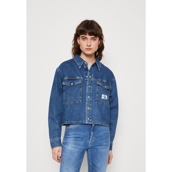 Calvin Klein Jeans CROPPED UTILITY SHIRT Koszula denim dark C1821E056-K11