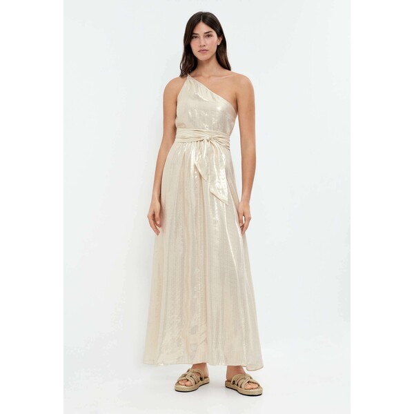 OYSHO LONG ASYMMETRIC Długa sukienka gold coloured OY121C0C9-F11