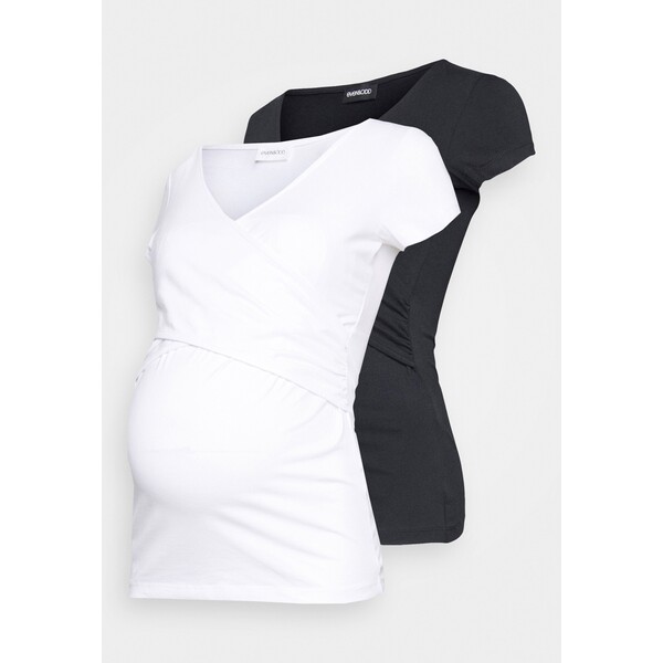 Even&Odd Maternity 2PACK T-shirt basic black white EVO29G00L-Q11