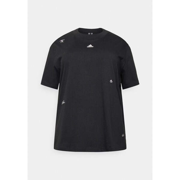 adidas Sportswear T-shirt z nadrukiem black/white ADQ21D00G-Q11