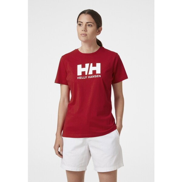 Helly Hansen LOGO T-shirt z nadrukiem red HE641D00B-G11