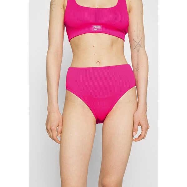 Puma SWIM WOMEN HIGH WAIST BRIEF Dół od bikini neon pink PU181I016-J11