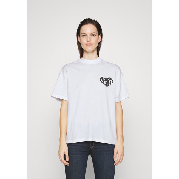 HUGO DORENE T-shirt z nadrukiem white HU721D0A3-A11