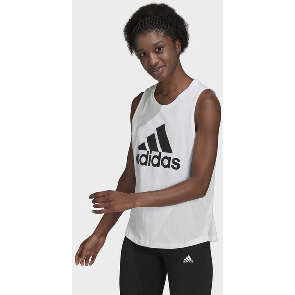 adidas Sportswear ESSENTIALS BIG LOGO T-shirt z nadrukiem white AD541D28H-A11