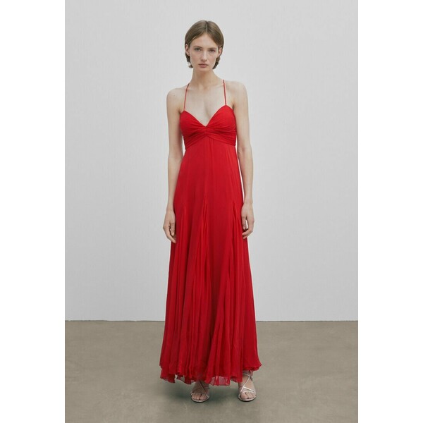 Massimo Dutti STUDIO-LONG AIRY STRAPPY Długa sukienka red M3I21C0WG-G11