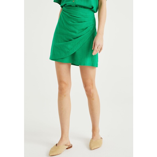 WE Fashion MET DETAIL Spódnica trapezowa green WF521B04W-M11