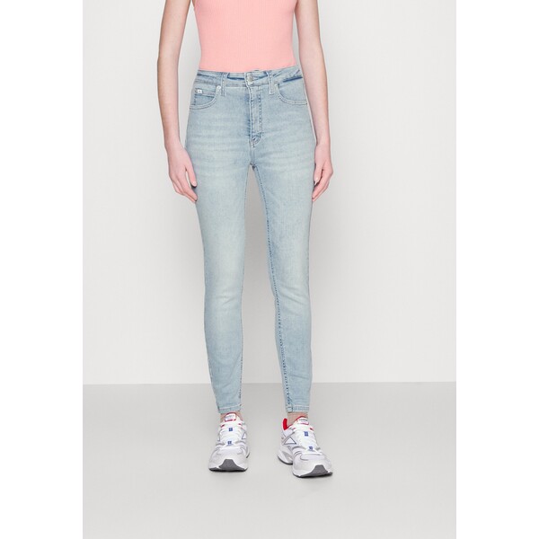 Calvin Klein Jeans HIGH RISE SUPER SKINNY ANKLE Jeansy Slim Fit denim light C1821N0DU-K11