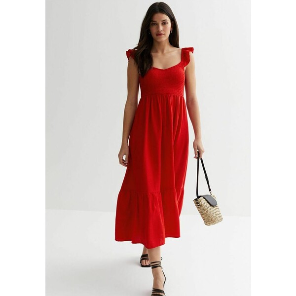 New Look SHIRRED FRILL Sukienka letnia red NL021C1PY-G11