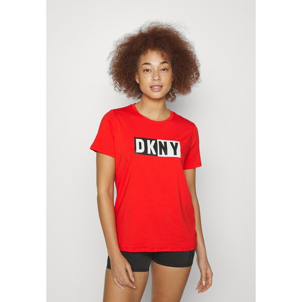 DKNY TWO TONE LOGO TEE T-shirt z nadrukiem hibiscus DK141D02P-G11