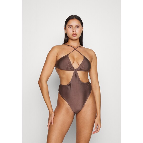 Cotton On Body CUT OUT KNOT FRONT ONE PIECE BRAZILIAN Kostium kąpielowy brownie shimmer C1R81G00L-O11