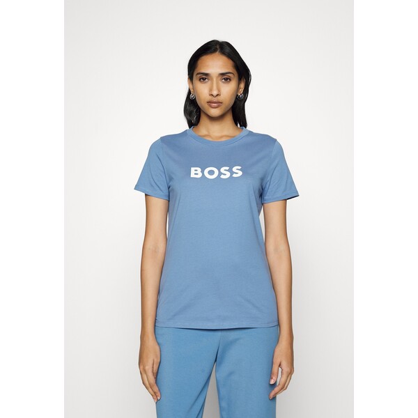 BOSS T-shirt z nadrukiem open blue BB121D09C-K22